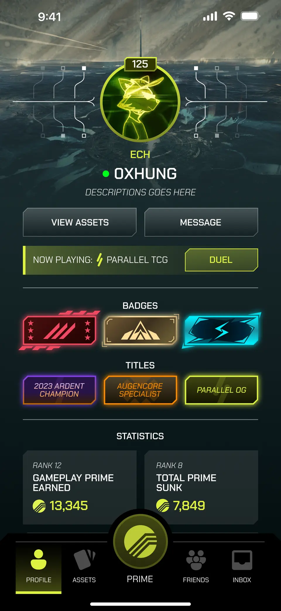 Echelon profile — Mobile UI · skins