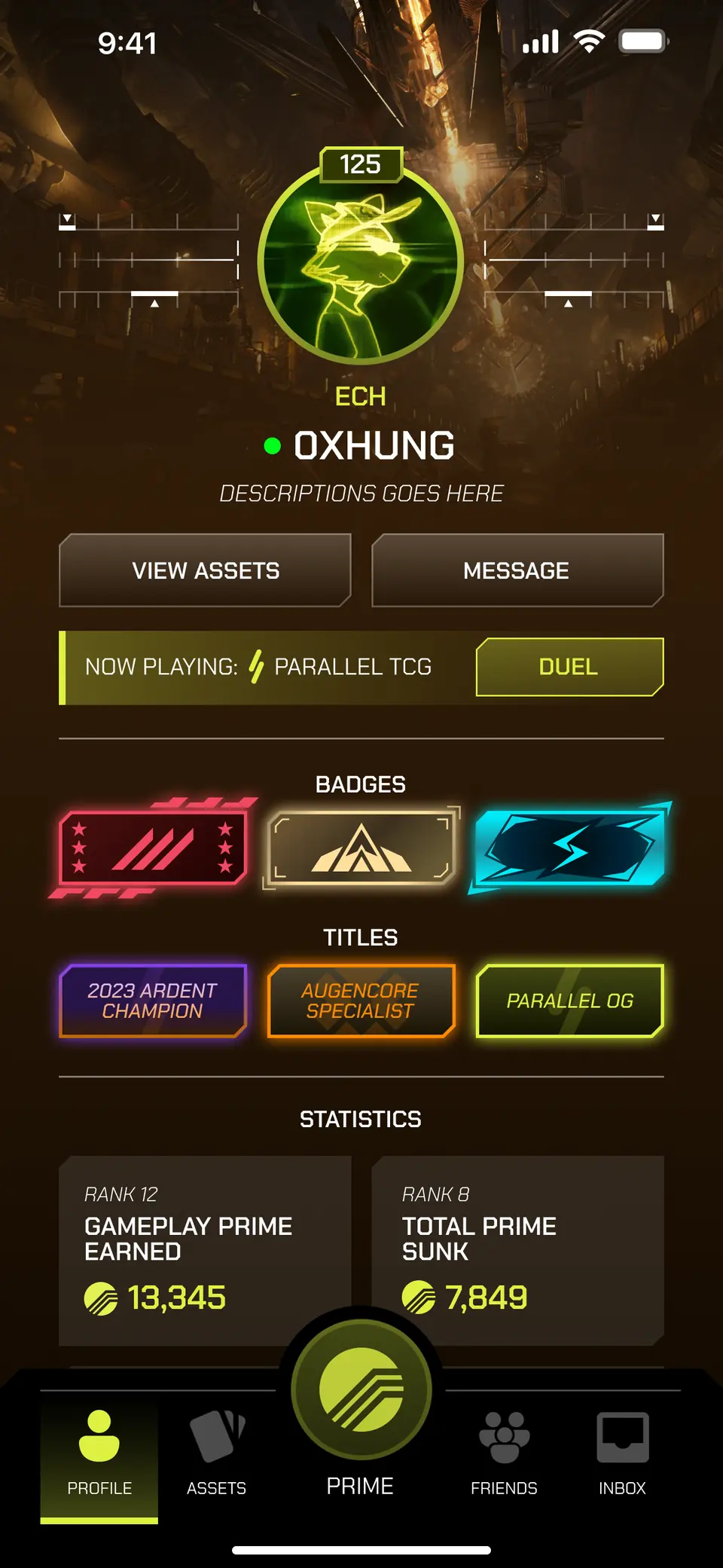 Echelon profile — Mobile UI · skins