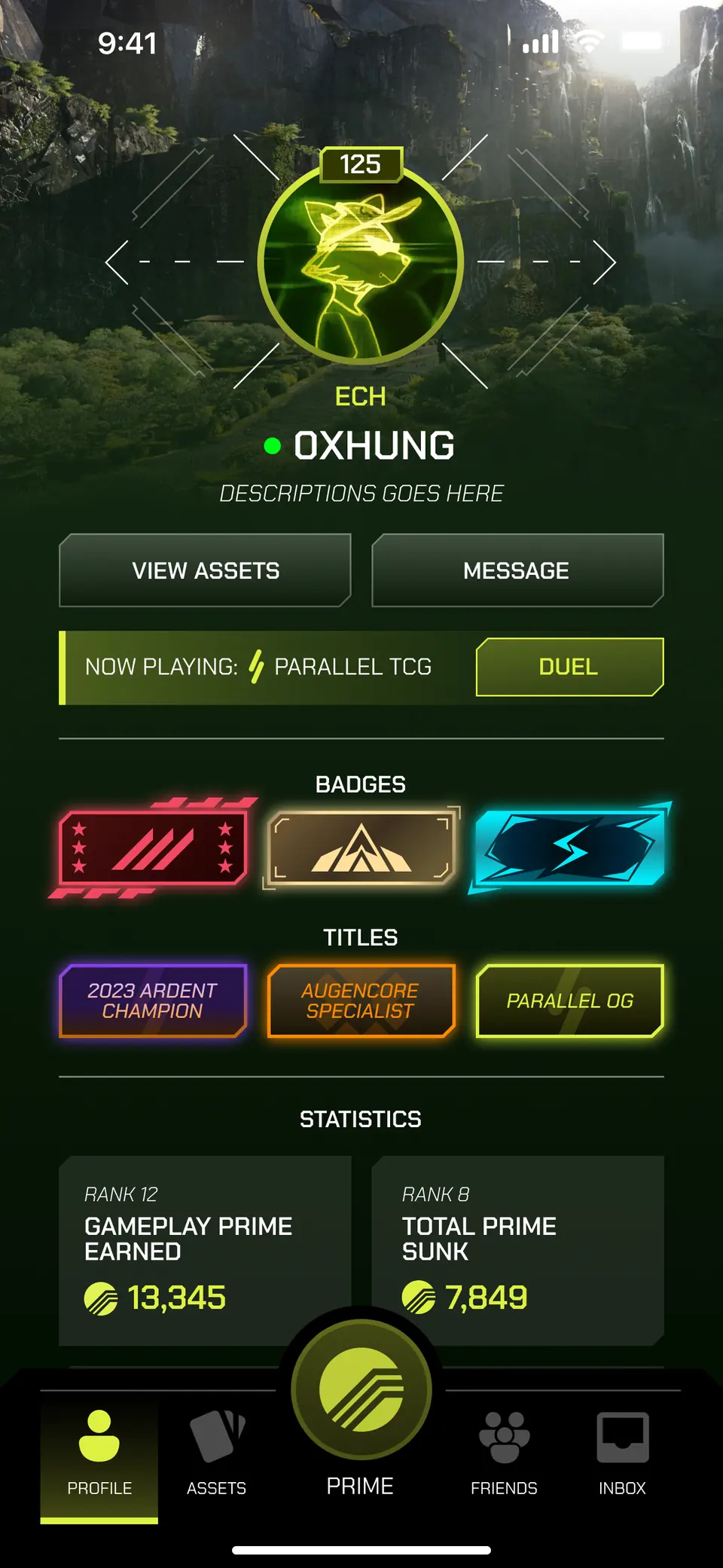 Echelon profile — Mobile UI · skins