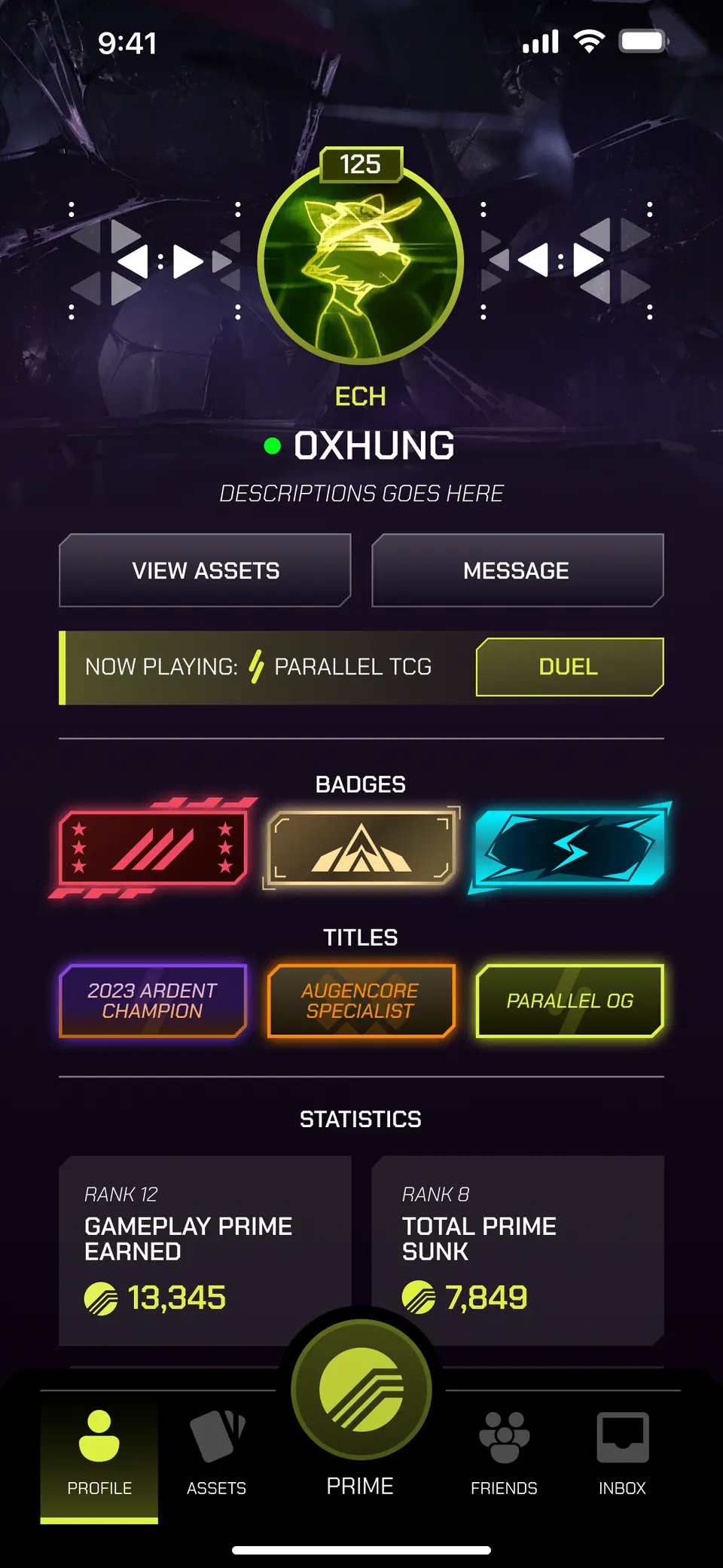 Echelon profile — Mobile UI · skins