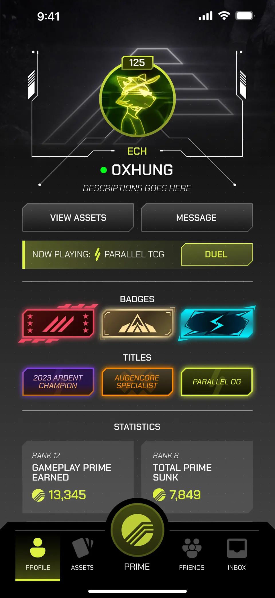Echelon profile — Mobile UI · skins