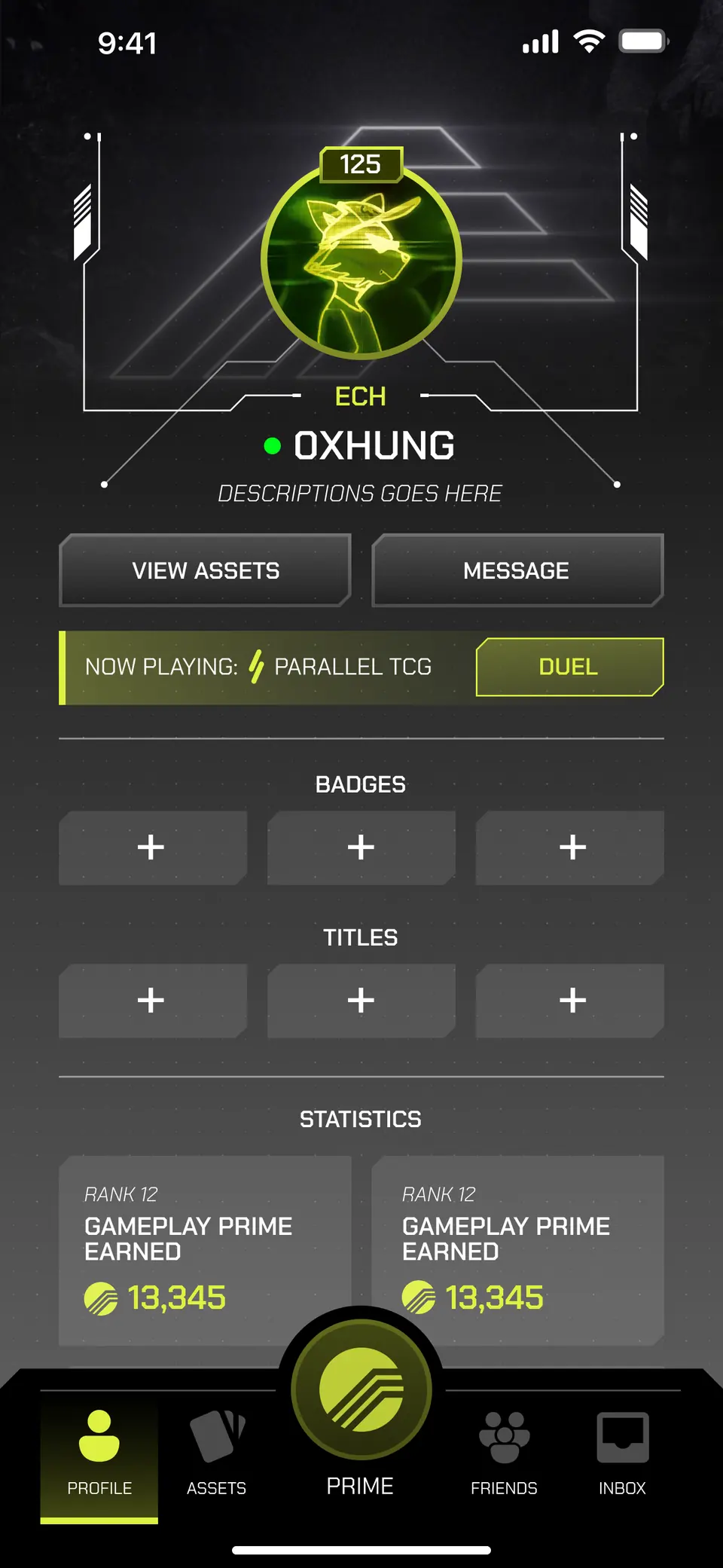 Echelon profile — Mobile UI · skins