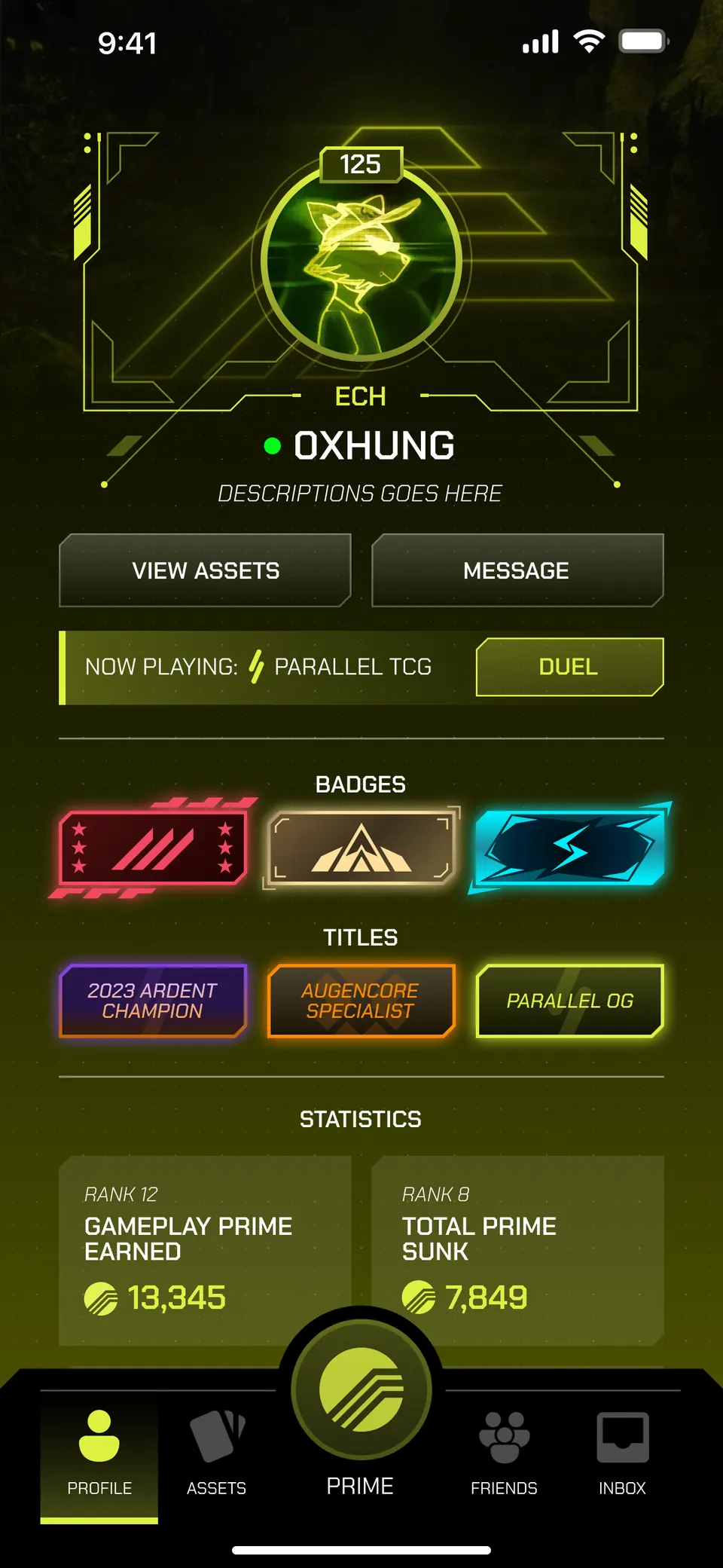 Echelon profile — Mobile UI · skins