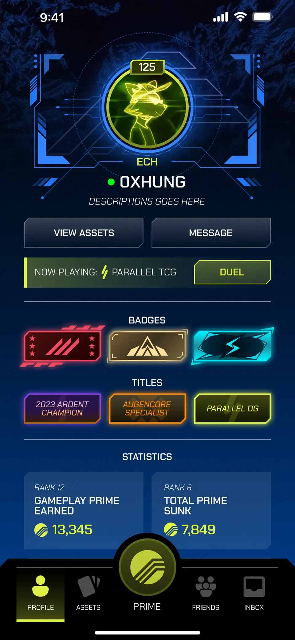Echelon profile — Mobile UI · skins