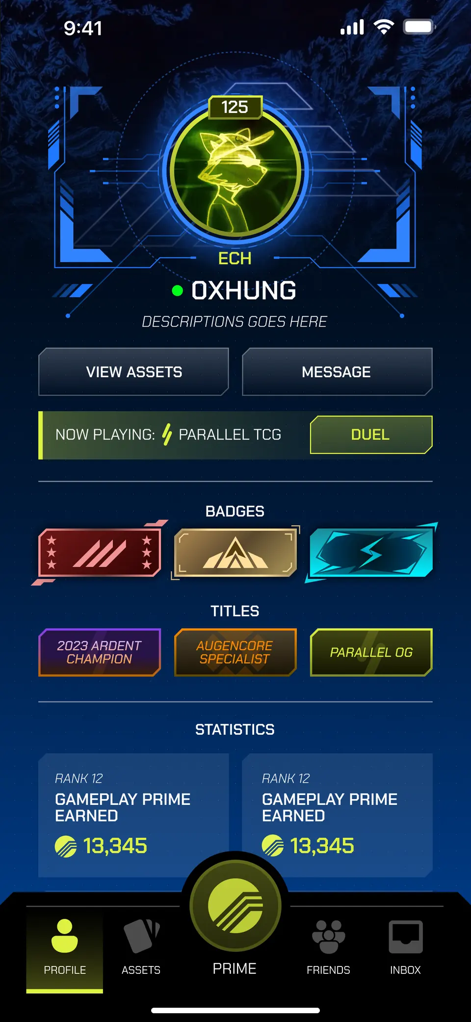 Echelon profile — Mobile UI · skins
