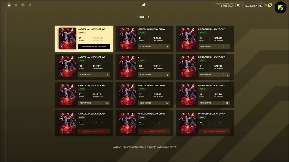 Raffles — Product UI